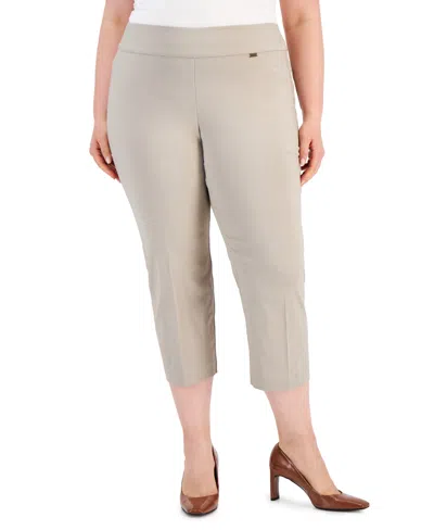 INC INTERNATIONAL CONCEPTS PLUS SIZE MID-RISE PULL-ON CAPRI PANTS, CREATED FOR MACY'S