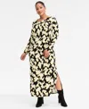 Inc International Concepts Plus Size Printed Crossover-neck Maxi Dress, Macy's Exclusive In Multi