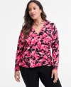 Inc International Concepts Womens Surplice Long Sleeve Blouse Xs 3x Exclusively At Macys In Multi