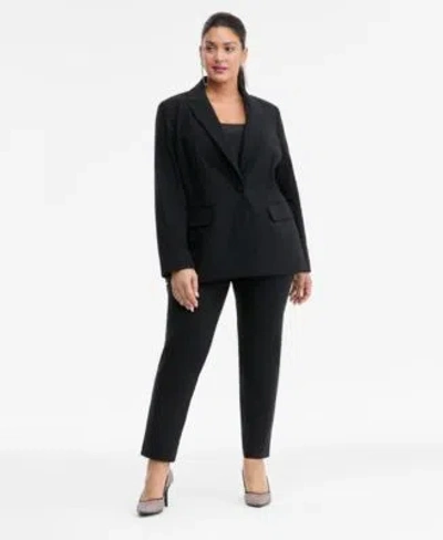 Inc International Concepts Plus Size Rhinestone Peak Lapel Blazer Skinny Pants Macys Exclusive In Black