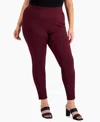 INC INTERNATIONAL CONCEPTS PLUS SIZE SKINNY PULL-ON PONTE PANTS, CREATED FOR MACY'S