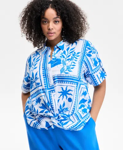 Inc International Concepts Plus Size Twist-hem Blouse, Exclusively At Macy's