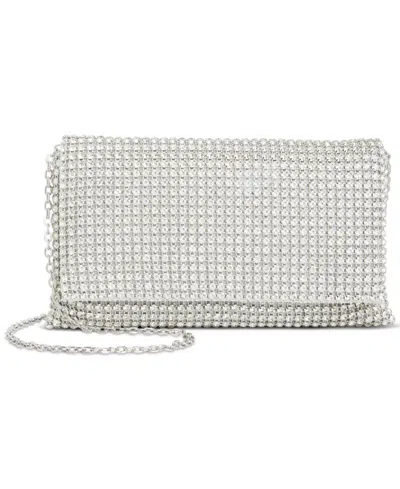 Inc International Concepts Prudence Small Diamond Mesh Crossbody, Created For Macy's In Silver