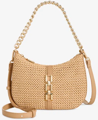 Inc International Concepts Quynn Small Straw Crossbody, Exclusively At Macy's In Straw,english Walnut