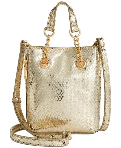 Inc International Concepts Rachell Mini Metallic Snake Crossbody, Created For Macy's In Gold Snake