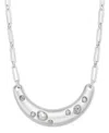 Inc International Concepts Rhodium-plated Crystal & Imitation Pearl Curved Bar Statement Necklace, 16-1/2" + 3" Extender, Exclu