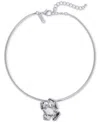 Inc International Concepts Rhodium-plated Imitation Pearl Flower 5-3/4" Structured Pendant Necklace, Exclusively At Macy's In White