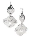 Inc International Concepts Rhodium-plated Pave & Imitation Pearl Statement Earrings, Exclusively At Macy's