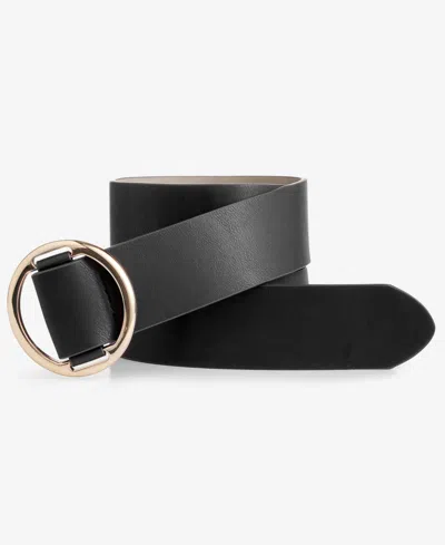 Inc International Concepts Round Friction Pull Through Extended Size Pant Belt, Macy's Exclusive In Black Gold