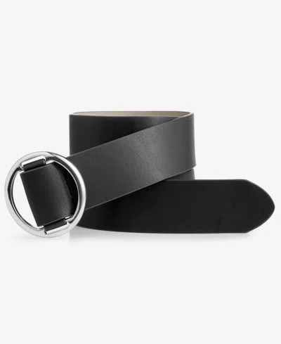 Inc International Concepts Round Friction Pull Through Extended Size Pant Belt, Macy's Exclusive In Black Silver