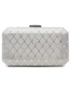 Inc International Concepts Sasha Satin Sparkle Clutch, Created For Macy's In Silver,silver
