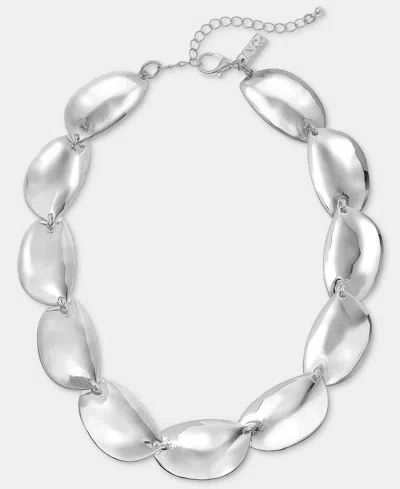 Inc International Concepts Sculptural Disc Collar Necklace, 16" + 3" Extender, Macy's Exclusive In Silver