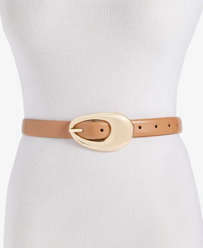 Inc International Concepts Sculptural Oval Buckle Belt, Exclusively At Macy's In Sand