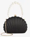 Inc International Concepts Seashell Minaudiere Satin Crossbody, Exclusively At Macy's In Black