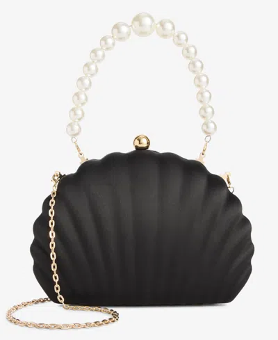 Inc International Concepts Seashell Minaudiere Satin Crossbody, Exclusively At Macy's In Black