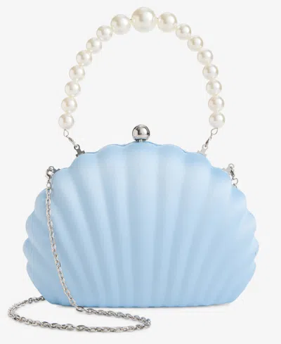 Inc International Concepts Seashell Minaudiere Satin Crossbody, Exclusively At Macy's In Bliss Blue