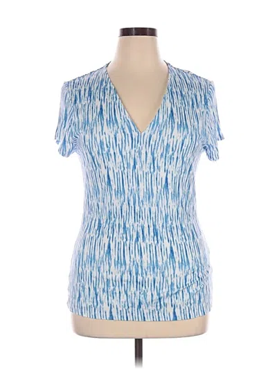 Inc International Concepts Short Sleeve Blouse In Blue