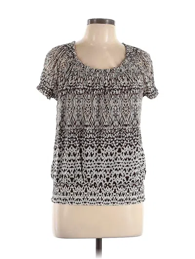 Pre-owned Inc International Concepts Short Sleeve Blouse In Gray