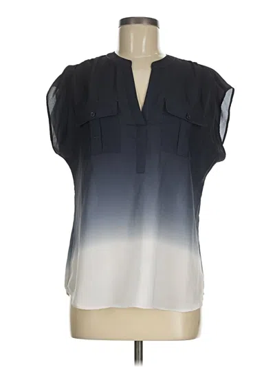 Pre-owned Inc International Concepts Short Sleeve Blouse In Gray
