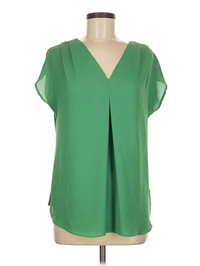 Pre-owned Inc International Concepts Short Sleeve Blouse In Green