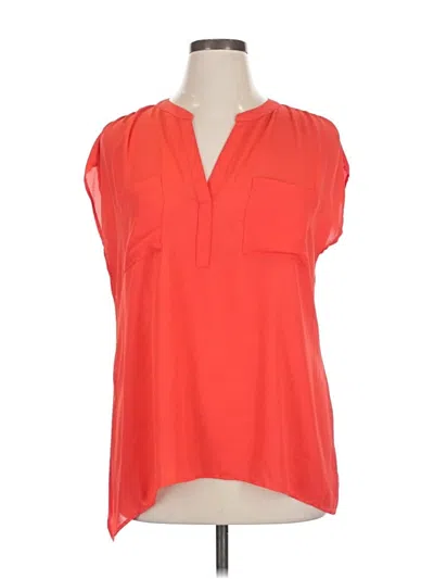Pre-owned Inc International Concepts Short Sleeve Blouse In Orange