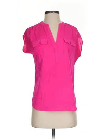 Pre-owned Inc International Concepts Short Sleeve Blouse In Pink
