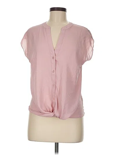 Pre-owned Inc International Concepts Short Sleeve Blouse In Pink