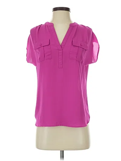 Pre-owned Inc International Concepts Short Sleeve Blouse In Pink