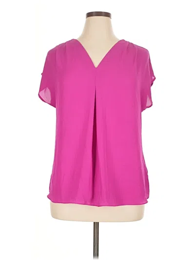 Pre-owned Inc International Concepts Short Sleeve Blouse In Pink