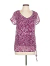 Inc International Concepts Short Sleeve Blouse In Purple