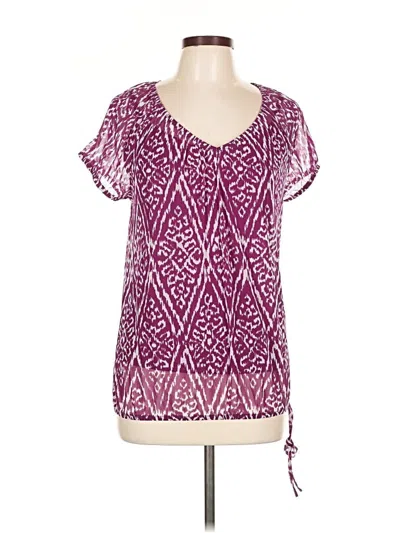 Inc International Concepts Short Sleeve Blouse In Purple