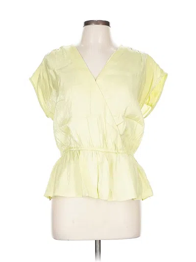 Pre-owned Inc International Concepts Short Sleeve Blouse In Yellow