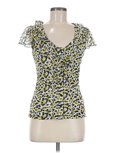 Pre-owned Inc International Concepts Short Sleeve Blouse In Yellow