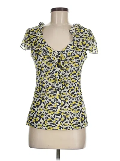 Pre-owned Inc International Concepts Short Sleeve Blouse In Yellow