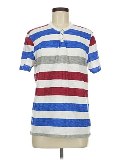 Pre-owned Inc International Concepts Short Sleeve Henley Shirt In Blue
