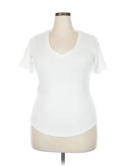 Pre-owned Inc International Concepts Short Sleeve T-shirt In White