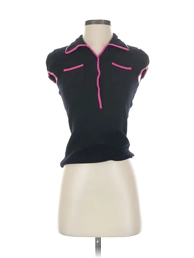 Pre-owned Inc International Concepts Short Sleeve Top Black Collared Neckline Tops