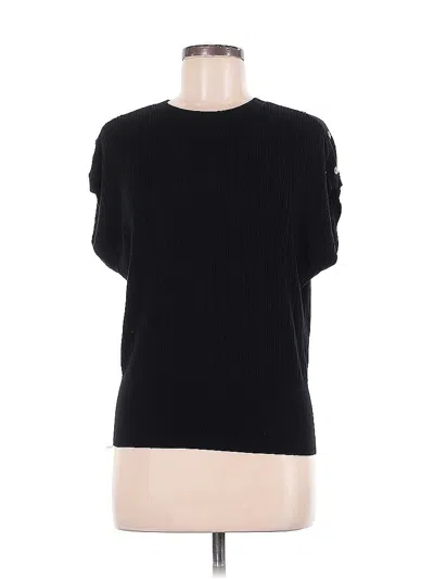 Pre-owned Inc International Concepts Short Sleeve Top Black Crew Neck Tops