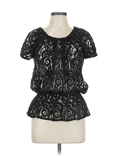 Pre-owned Inc International Concepts Short Sleeve Top Black Keyhole Neckline Tops