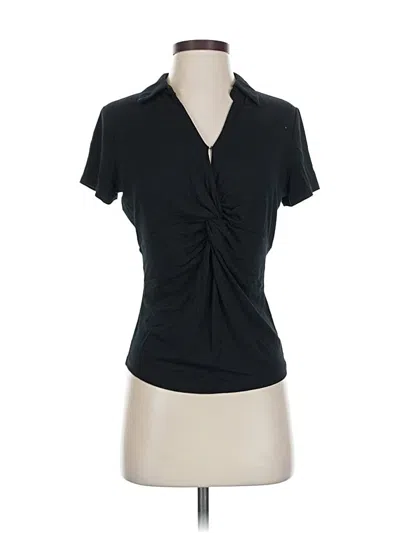 Pre-owned Inc International Concepts Short Sleeve Top Black Keyhole Neckline Tops