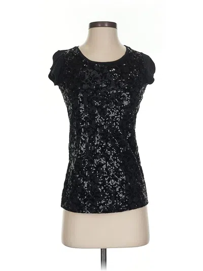 Pre-owned Inc International Concepts Short Sleeve Top Black Scoop Neck Tops