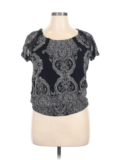 Pre-owned Inc International Concepts Short Sleeve Top Black Scoop Neck Tops
