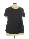 Inc International Concepts Short Sleeve Top Black Scoop Neck Tops In Black