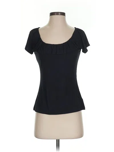 Pre-owned Inc International Concepts Short Sleeve Top Black Sweetheart Neckline Tops