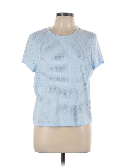 Pre-owned Inc International Concepts Short Sleeve Top Blue Crew Neck Tops