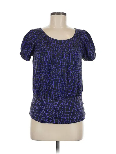 Pre-owned Inc International Concepts Short Sleeve Top Blue Scoop Neck Tops