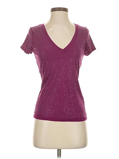 Pre-owned Inc International Concepts Short Sleeve Top Burgundy V Neck Tops