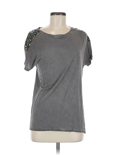 Pre-owned Inc International Concepts Short Sleeve Top Gray Crew Neck Tops