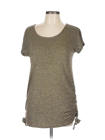Pre-owned Inc International Concepts Short Sleeve Top Gray Scoop Neck Tops