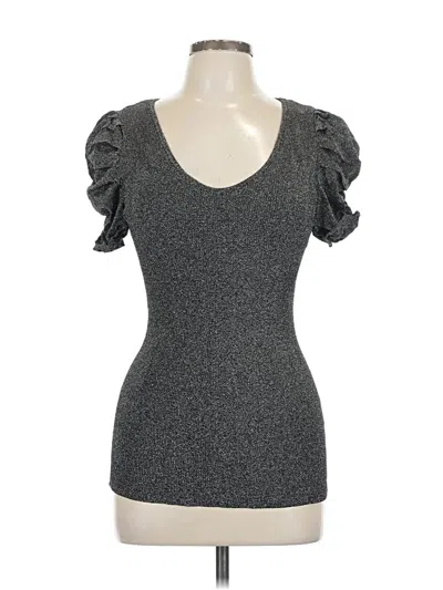 Pre-owned Inc International Concepts Short Sleeve Top Gray Sweetheart Neckline Tops